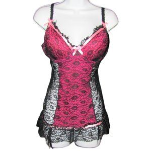 NWOT VS Pink/Black Lace Bustier Corset 36D